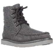 Womens Searcher Quilted Lace Up Ankle Boots, Grey Wool