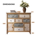 thumbnail image 2 of 39.3" Vintage Tall Storage Cabinet, Rustic Multicolor Carved Wood Cabinet with 7 Drawers & 2 Doors, Farmhouse Accent Furniture for Living Room, Dining Room, Hallway, 2 of 7
