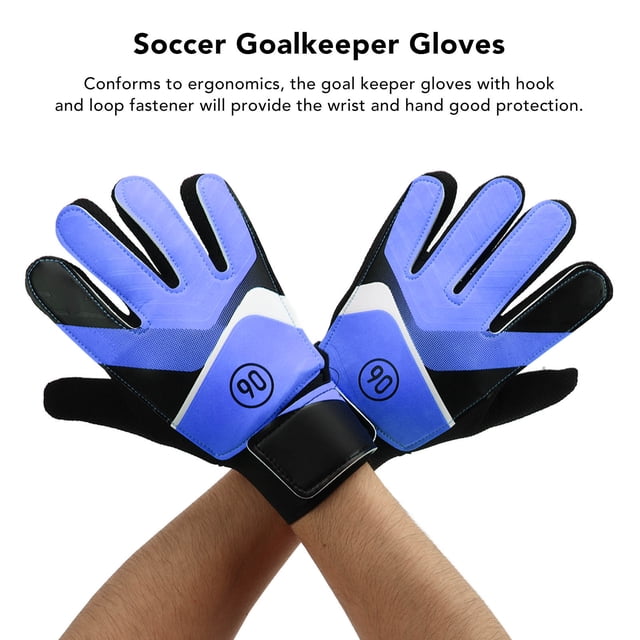 1 par de guantes de portero para niños, guantes de portero de fútbol para niños, guantes de ejercicio antideslizantes, azules, 17 ~ 18 cm/6,69 ~ 7,09 pulgadas