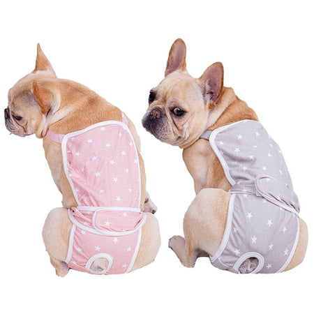 Pet Enjoy Washable Dog Sanitary Panties with Suspenders,Soft BreathablePet Underwear Diaper for Female Dogs,Pet Physiological Pants Cotton Jumpsuit Diaper for Female Dogs