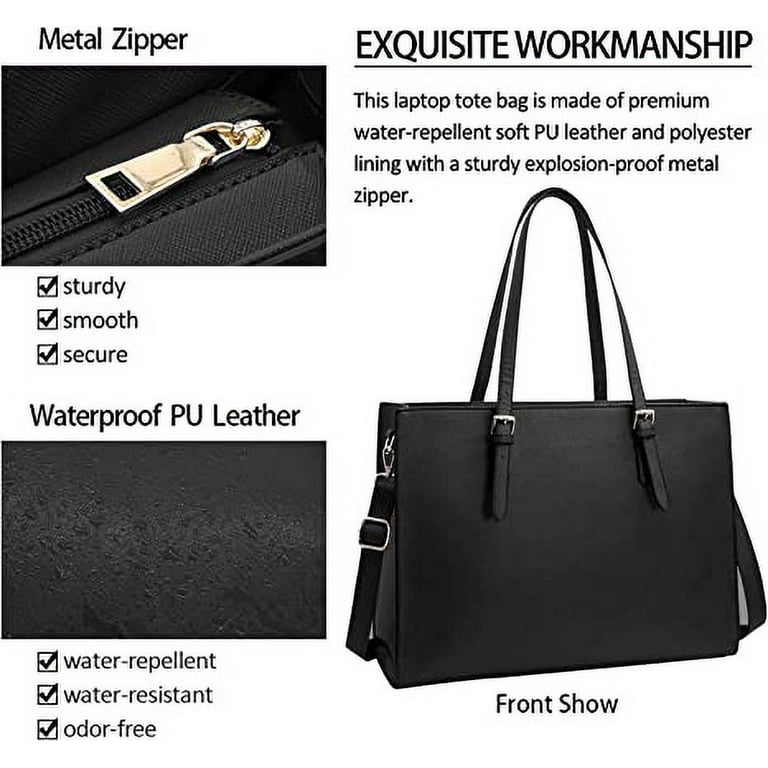 XIHAMA Women's Waterproof Leather 15.6'' Laptop Tote Bag XIHAMA Women's Waterproof Leather 15.6'' Laptop Tote Bag