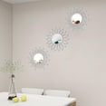 thumbnail image 7 of 3 Pack Metal Mirrors for Wall Sunburst Wall Mirrors Home Décor Decorative Hanging Wall Art for Living Room Bedroom Entryway (Silver Crystal, Flower+Sunburst), 7 of 7