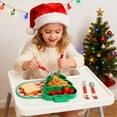 thumbnail image 4 of Christmas Tree Divided Serving Tray with Utensils, 3-Compartment Appetizer Platter with Suction Base, Holiday-Children's 4-Piece Dinner-Set, Christmas Dinnerware, 4 of 6