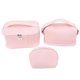 thumbnail image 2 of 3pcs Set Travel Makeup Bag Large Capacity PU Wrinkle Proof Waterproof Portable Travel Toiletry Bag Pink, 2 of 4