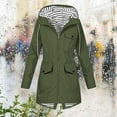 thumbnail image 4 of Delliss Women's Fashion Jacket Ooutdoor Waterproof Coat Hooded Jacket With Pockets Army Green XL, 4 of 8