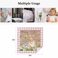 thumbnail image 5 of Cloth Napkins Set of 2 - 20x20 Inches, Happy Easter Bunny Washable Reusable Table Napkins, Spring Floral Wooden Pink Plaid Soft & Absortbent Dining Napkin for Party Wedding Hotel Restaurant, 5 of 8
