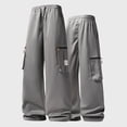 thumbnail image 2 of KeShDi Hiking Pants Lightweight Convertible Waterproof Quick Dry Tactical Pants Men's Tight Waist Drawstring Casual Sports Multi Pocket Workwear Pants Gray XL, 2 of 6