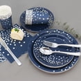 thumbnail image 2 of 168Pcs Navy Blue Plates and Napkins Party Supplies, Navy Blue Paper Plates Serve 24, blue and Silver Party Decorations, for Fathers Day, Graduation, 4th of July, Hanukkah Party, 2 of 8
