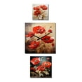 thumbnail image 2 of Designart "Solitude in Scarlet Poppies" Poppies Oversized Wall Clock - Set Of 3 - Extra large Traditional Clock For Office Décor - Large Vertical Clock, 2 of 6