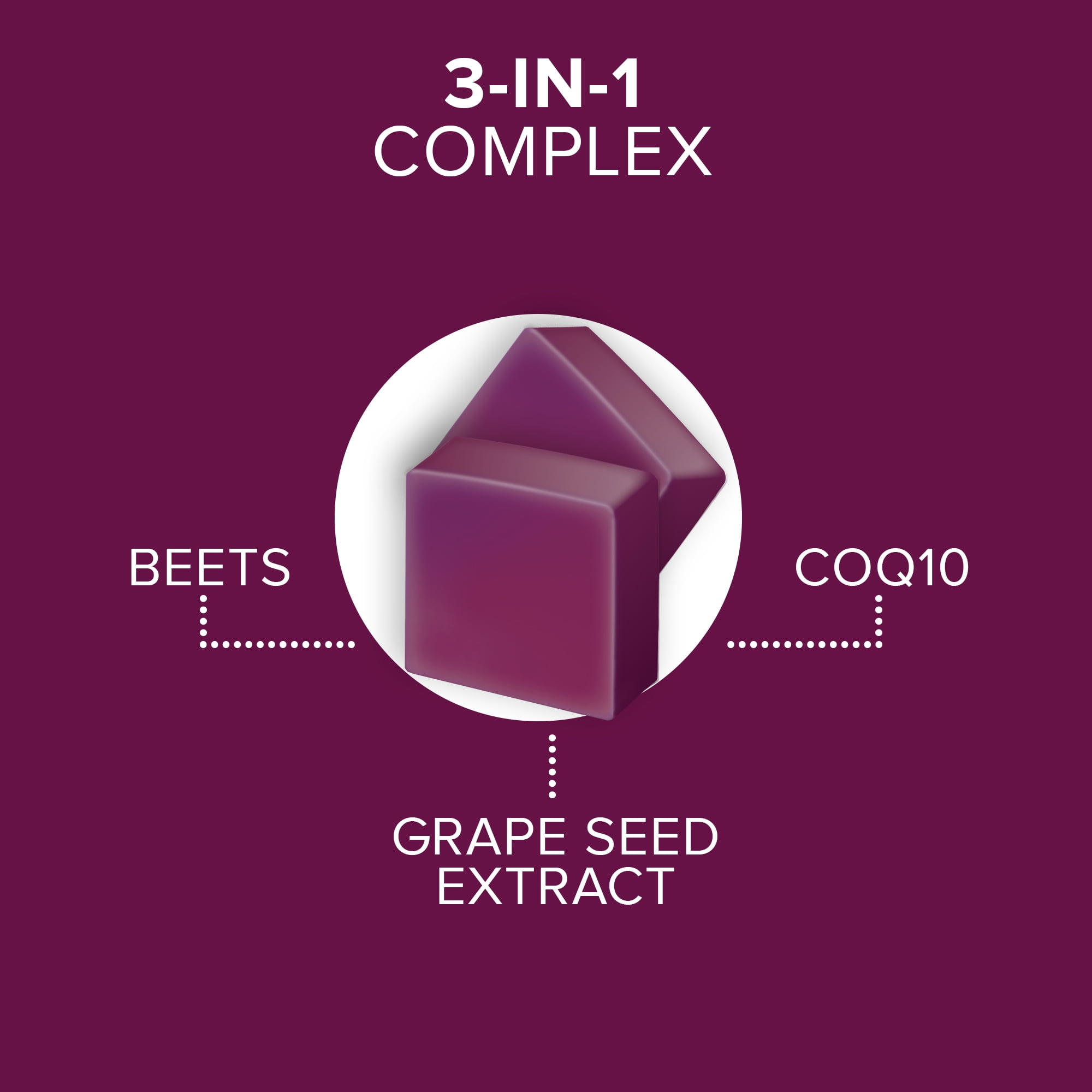 Qunol Blood Pressure Support Soft Chews, 680mg Beet + CoQ10 and Grape Seed, 60 Count