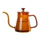 thumbnail image 1 of Tetera de acero inoxidable de 600 ml para café, tetera para verter sobre el café, tetera de goteo manual para té ámbar 600ml, 1 of 9