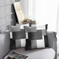 thumbnail image 4 of Set of 2 Grey Geometric Throw Pillow Cover Black Gray White Painting Abstract Checkered Decorative Pillow Case Modern Home Decor Standard Square 16x16 Inch Cushion Pillowcase, 4 of 7