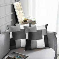 Set of 2 Throw Pillow Covers Modern Abstract Painting Blue White and Gray Decorative Sofa Pillow Cases Home Decor Standard Square 24x24 Inches Pillowcases