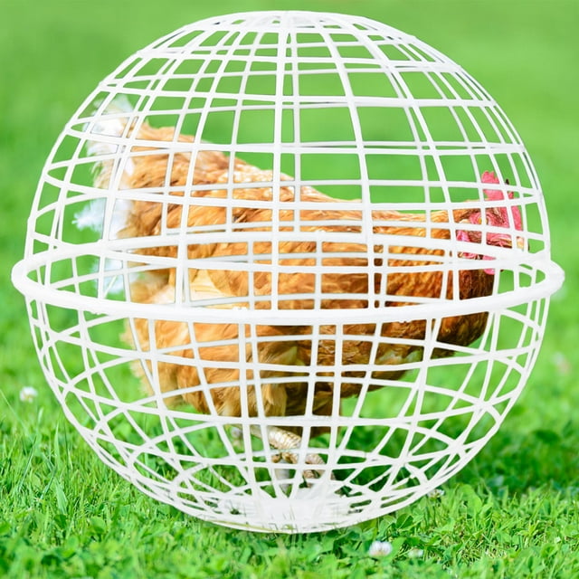 Poulailler Mobile en Forme de Balle, Cage Ronde Roulable pour Poules d'Extérieur, Filet de Marche Sécuritaire pour Pigeons Lapins Canards, Cage Balle de Sécurité pour Poules pour la Sécurité des Animaux de Compagnie Ferme Extérieure, Cage Mobile en Forme de Balle pour Animaux Volaille