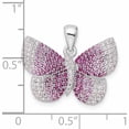 thumbnail image 3 of Sterling Silver Rhodium-Plated Polished Pink Cz Butterfly Pendant (21.58 X 22.13) Made In China -Jewelry By Sweet Pea, 3 of 7