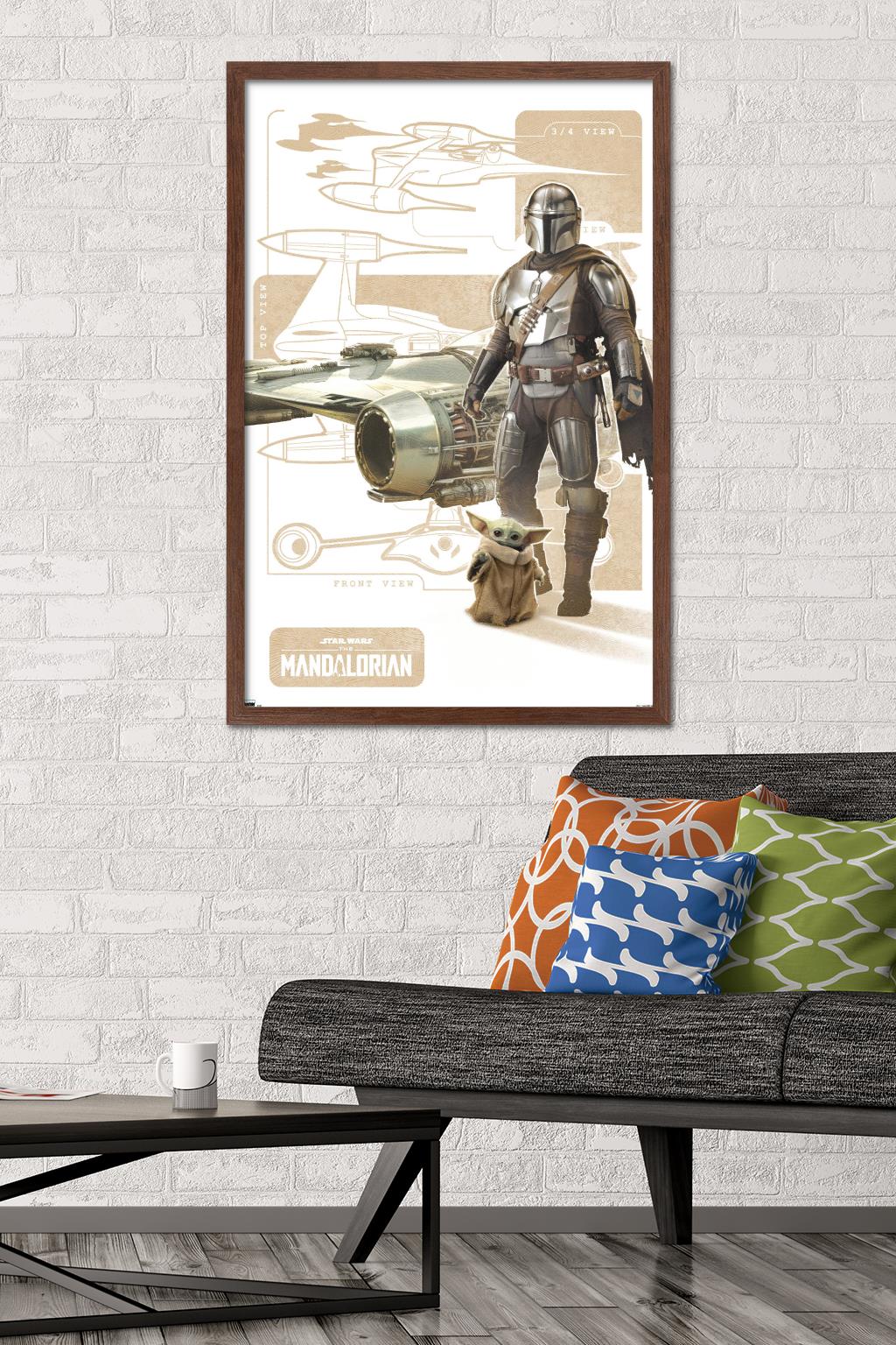 Star Wars: The Mandalorian Season 3 - N1 Starfighter Wall Poster, 22.375" x 34" Framed