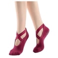 thumbnail image 2 of Chaussettes Rouges Chaussettes Espadrilles Femmes Footies Silicone Carrées Chaussettes de Sport Chaussettes de Danse Yoga, 2 of 3