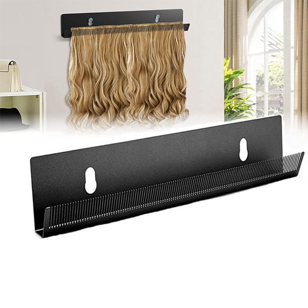 Percha para Extensiones de Cabello para Peinar, Lavar, Secar y Trenzar, Estante de Exhibición para Extensiones de Cabello con Clip y Adorno para el Cabello