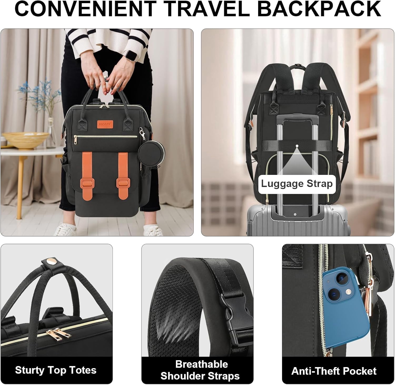 Diaper Bag Backpack with Insulated Cooler & Ice Pack, Large Waterproof Baby Travel Bag for Moms and Dads, Baby Tote Bag Includes Changing Pad, Stroller Straps , Pacifier Case