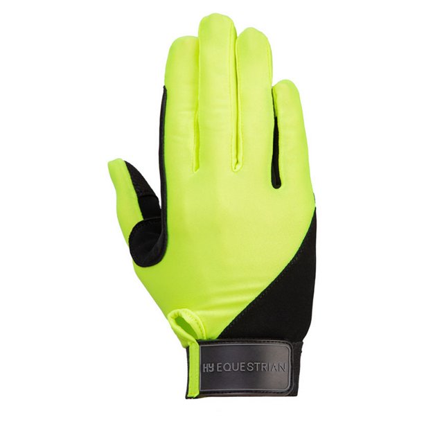 Hy - Guantes de Montar para Adultos Unisex (Amarillo Reflectante)