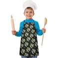 thumbnail image 2 of Black Soccer Balls with Green Elements Pattern Kids Aprons for Girls and Boys,Adjustable Neck Strap Toddler Aprons for Kids Cooking Baking, 2 of 7