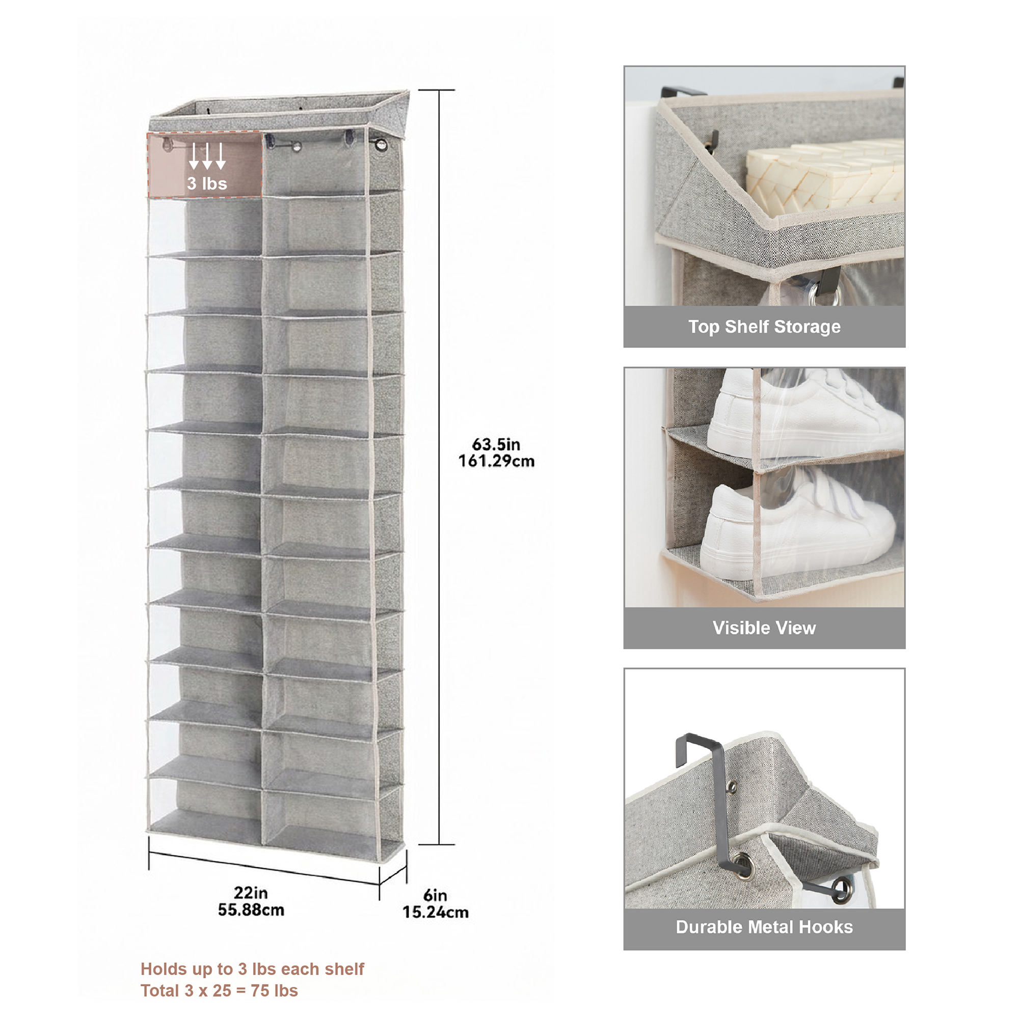 Better Homes & Gardens 24-Tier Over-the-Door Shoe Organizer photo 3