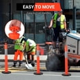 thumbnail image 2 of GloryStar 45 Inch Traffic Delineator Posts, Safety Cones with 10” Reflective Collars and Base, Portable Orange Barriers for Effective Crowd Control, Driveway, Road Construction, and Event Management, 2 of 7