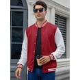 thumbnail image 3 of Colsmile Mens Varsity Jacket Lightweight Outerwear Jacket Causal Waffle Letterman Bomber Jackets Baseball Coat, 3 of 7