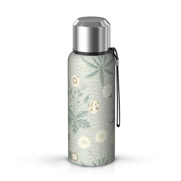 Floral 20oz Stainless Steel Thermal Bottle with Tea Filter and Cup Lid, Vacuum Insulated Coffee Mug with 316L Inner Liner, Leakproof Travel Thermos for Office,Thanksgiving,Christmas, Spring,Flower