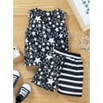 thumbnail image 5 of Bagilaanoe 2PCS Toddler Baby Boy Girl 4th of July Outfit Sets Stars Stripes Print Sleeveless Vest Tops + Elastic Waist Shorts, 5 of 9
