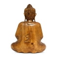 thumbnail image 2 of Wooden Serene Sitting Buddha "Vitarka Mudra" Statue Handmade Meditating Sculpture Figurine Home Decor Accent Handcrafted Art Modern Oriental Decor Size: 12" tall x 10" wide x 5" deep, 2 of 8