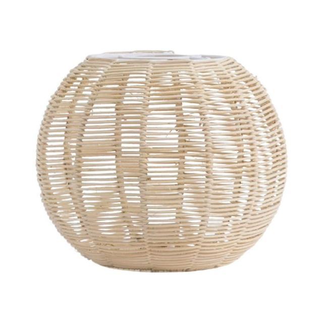 Pantalla tejida para lámpara colgante Tejido de ratán Lámpara de araña retro Cubierta de luz Cubierta de linterna de techo para pasillo Sala de estar Estilo A