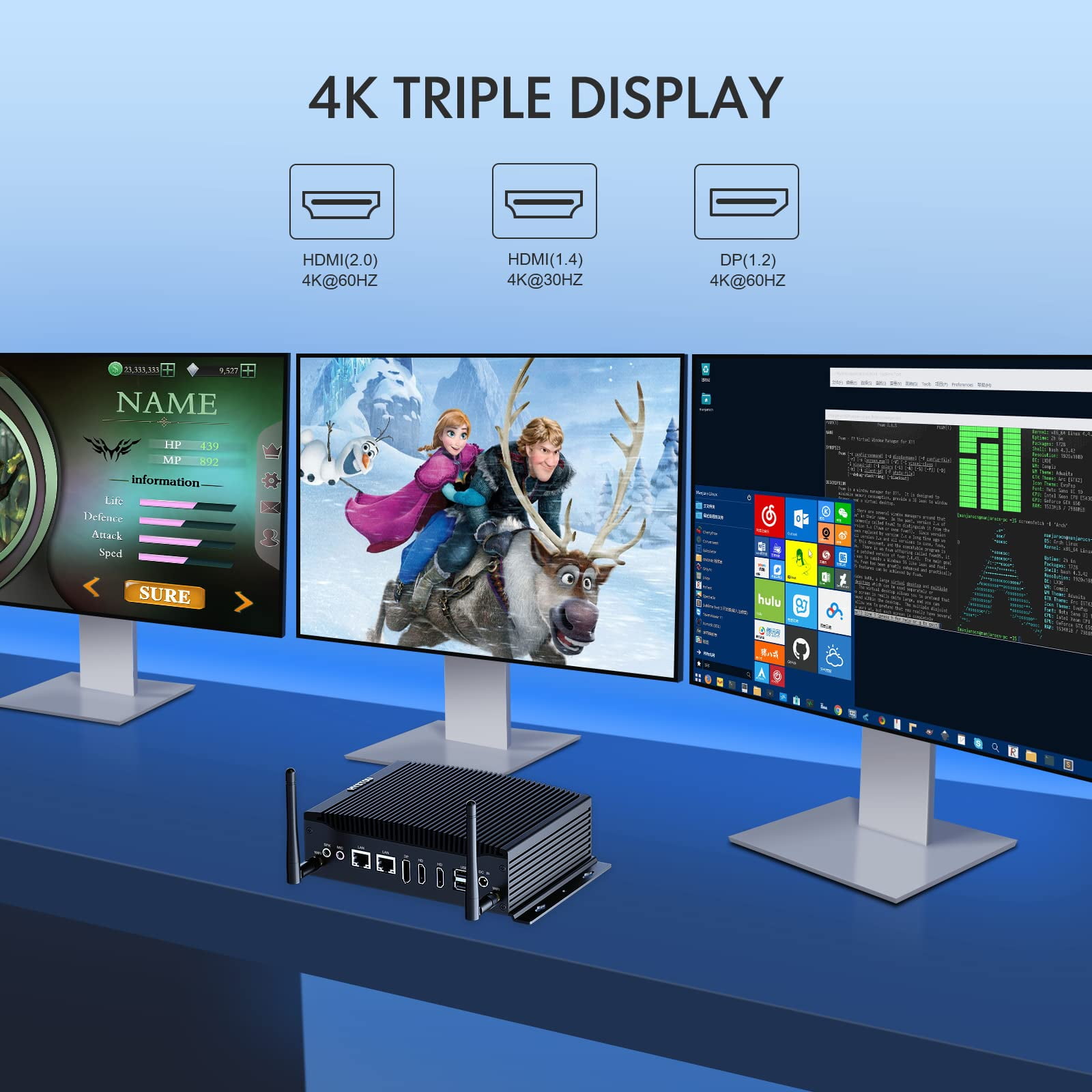 HYSTOU Mini PC Windows 11 Pro i5 8250U(up to 3.4GHz) 4 Cores 8 Thread