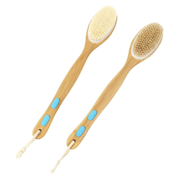 Cepillo de doble cara para espalda, herramienta de limpieza para masaje corporal exfoliante de piel seca