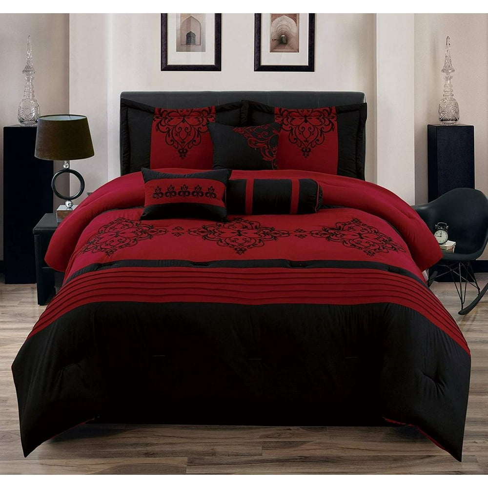 Unique Home 7 Piece Heba Ruffled Bed In A Bag Clearance bedding