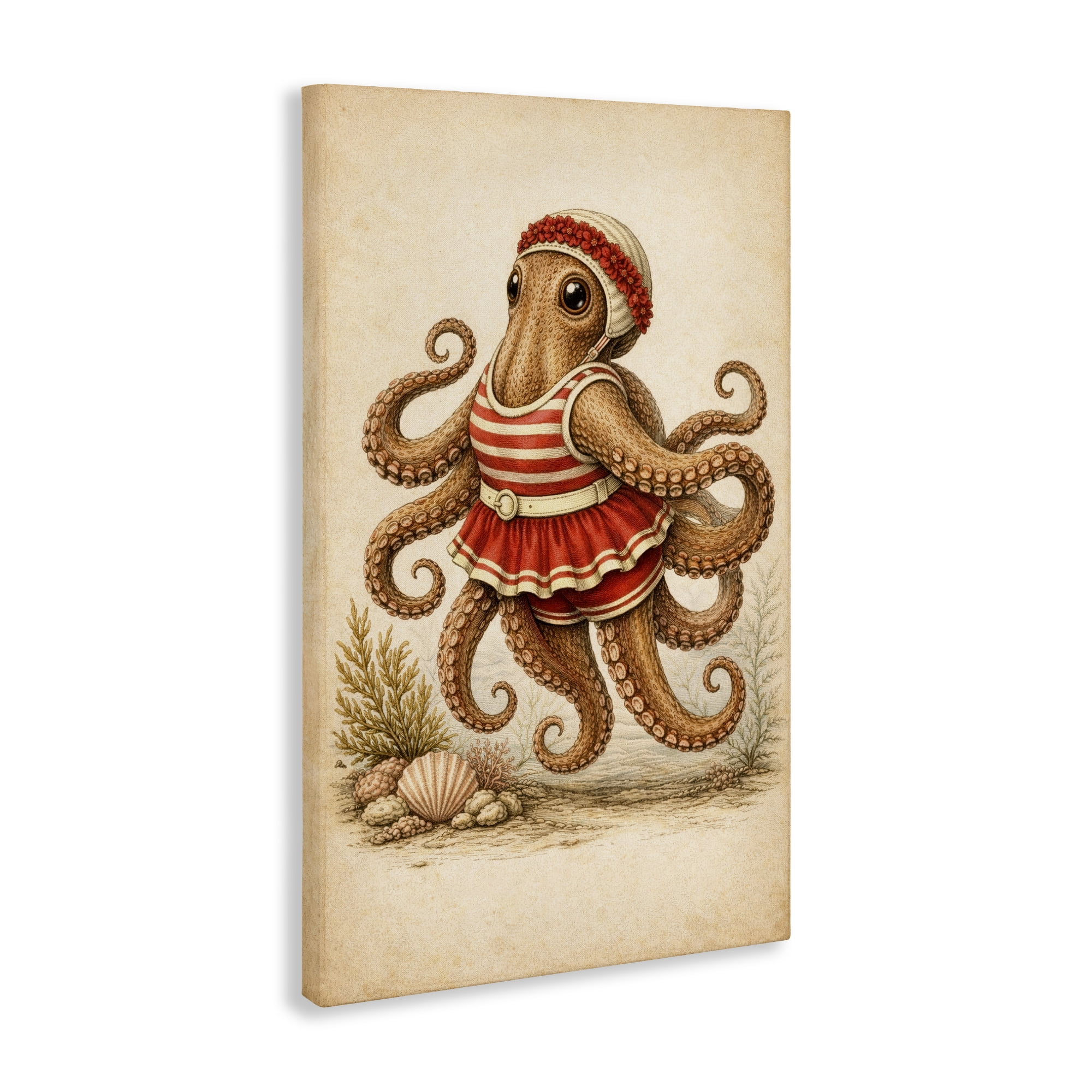 Stupell Industries Octopus of Maritime Bathing Society Canvas Wall Art, design by Grotto Studios