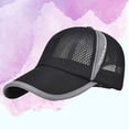 thumbnail image 3 of EeaseMX Gorra de béisbol de malla deportiva informal de secado rápido para hombre, para exteriores, verano, con protección solar (negro), 3 of 7