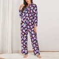 thumbnail image 2 of Sikiie Skull colorful mushroom rainbow Women's Long-Sleeve Shirt and Full-Length Bottom Pajama Set (s-xxl)-Large, 2 of 7