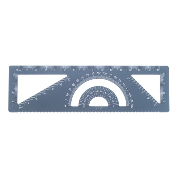 Uxcell Straight Geometric Ruler 15cm Metric Wave Edge Drawing Measuring Tool, Lotion Blue