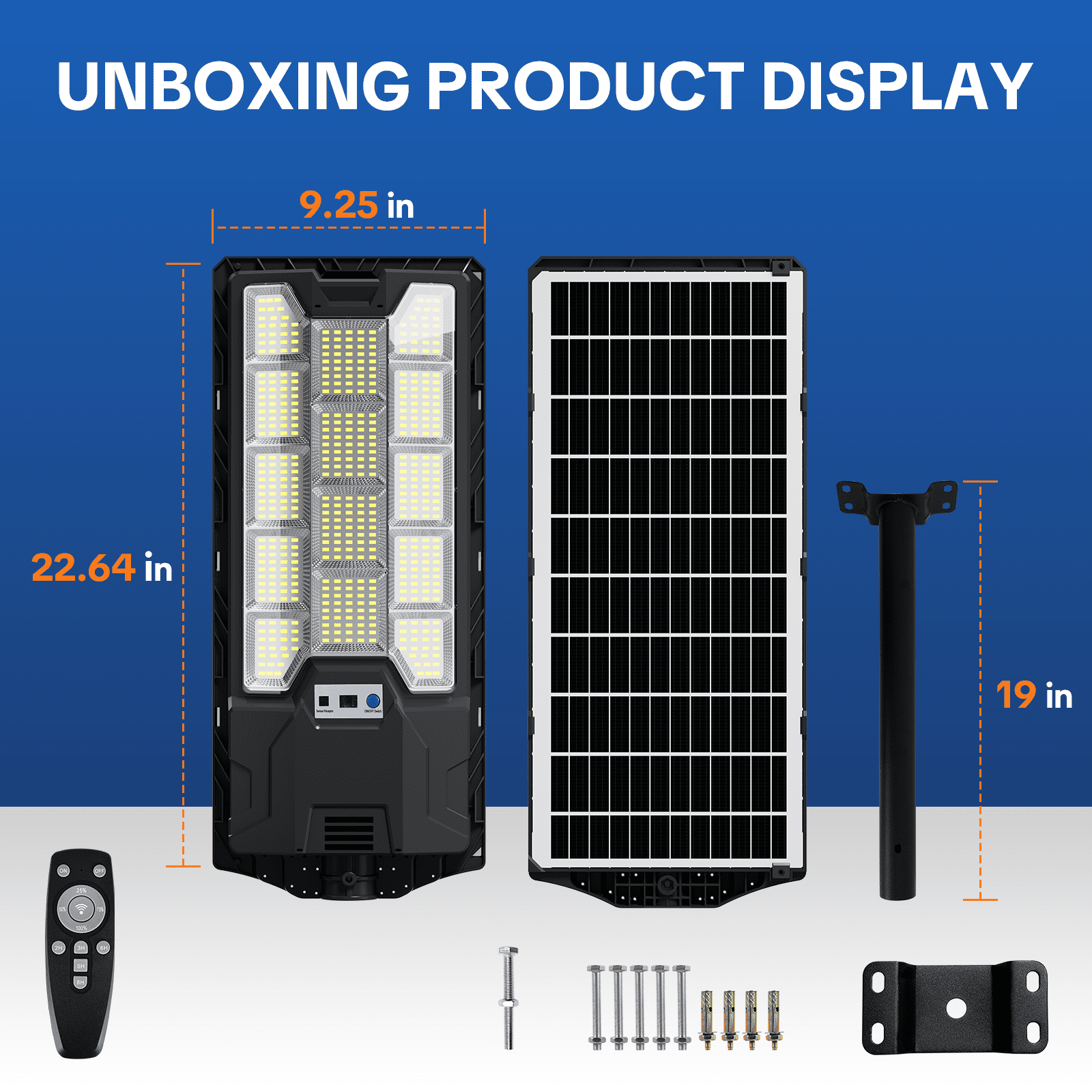Feltar Solar Street Light – Outdoor Waterproof Motion Sensor, High Lumen, for Parking, Yard, Path, Driveway, Farm