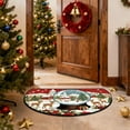 thumbnail image 4 of Mecorevxz Christmas Decorations,Half Round Doormat Non Slip Indoor Outdoor Entrance Semi Circle Area Rug Washable Half Moon Rug Front Floor Mat for Christmas Decor（B）, 4 of 7