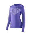 thumbnail image 3 of Fewfanhot Women's Thermal Base Layer, Breathable Elastic Sweat-Wicking Compressive Long Sleeve Athletic T-Shirts Sport Running Tops, 3 of 3