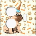 thumbnail image 4 of Metal Light Switch Plate Cover Ice Cream Pug Unicorn Purple DOG047, 4 of 13