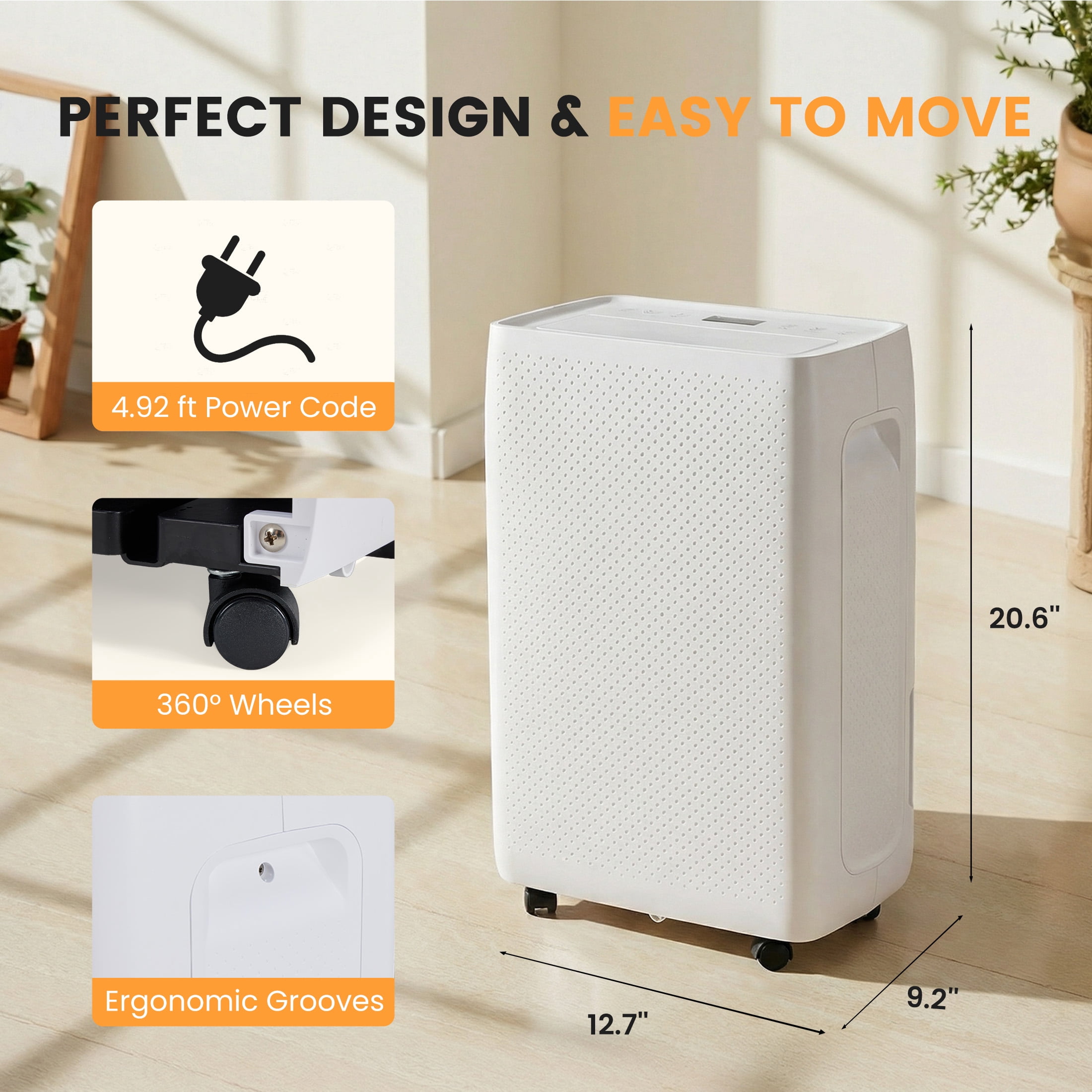 SHOUFTW 30 Pint Dehumidifier for Basement, Large Room & Home, 70 oz Water Tank, Auto Drain, Auto Shut-Off, Smart Humidity Control, Quiet Portable Dehumidifier