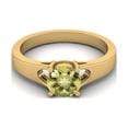 thumbnail image 1 of 925 Argent Sterling Or Vermeil 6mm Rond Citron Quartz Solitaire Femmes Anneau, 1 of 3