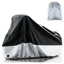 Lilypelle Adult Tricycle Trike Cover with Lock Hole & Storage Bag, 3 Wheeled Bike Cover, Bicycle/Motorcycle Storage Cover, 75"Lx30"Wx44"H，Black & Silver