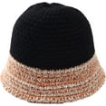 thumbnail image 4 of CoCopeaunts Bucket Hat for Women Fashion Stitching Knitted Fisherman Hat Winter Warm Woolen Basin Hat Outdoor Travel Vacation, 4 of 8