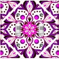 thumbnail image 1 of Metal Light Switch Plate Cover Purple Pink Flower Mandala Tile Pattern MDL036, 1 of 13