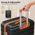 thumbnail image 6 of SUGIFT 3 Piece Expandable ABS Hardshell Luggage Sets Spinner Wheel Suitcase TSA Lock Suit Case, Black/Brown, 20/24/28 Inch, 6 of 8
