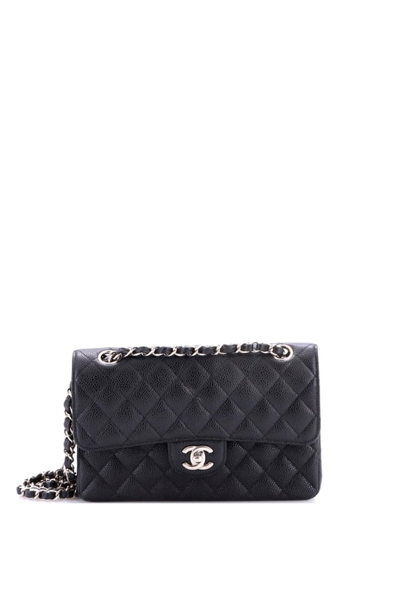 Pre-Owned Classic Double Flap Bag Quilted Caviar Small By Rebag